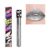 Easilydays Grey Metallic Liquid Shimmer Lipstick Glitter Lip Gloss, Glossy Full Matte Lip Gloss, Waterproof Longlasting High Pigment Shimmer Lip Gloss, Bold Goth Makeup for Halloween Makeup Gift, #11