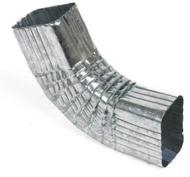 49065 3 x 4 in. Mill Finish Galvanized Steel Front Gutter Elbow, Style B
