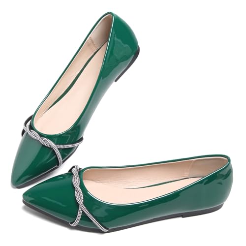 Image of Stunner Womens Flats Fashion Pointed Toe Bowknot Ballet Flats Cute Slip On Dress Flats Comfortable Party Wedding Flats2