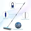 60"/152.5 CM Stainless Steel Deck Scrub Brush with Long Handle - Heavy Duty Floor Scrubber for Concrete, Grout, Garage, Patio, Boat & Garden - Stiff Bristle Broom for Moss, Tough Stains & Dirt Removal