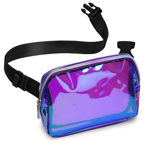 Rave Laser Purple Green Crossbody Belt Bag for Women – Stylish Fanny Pack, Functional and Fashion Waist Packs for Travel, Festivals, and Everyday Use