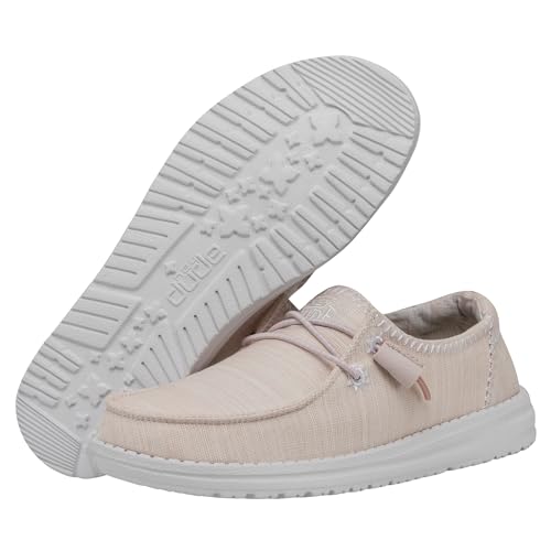 Image of HEYDUDE Wendy Star Loafers for Little, and Big Kid - Textile Upper with Lace Detailing, Removable Insole, Chic and Nice