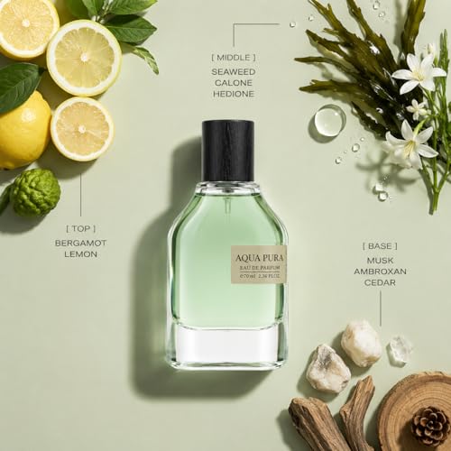 Image of Fragrance World Aqua Pura Eau De Parfum for Men & Women | Long Lasting Premium Fragrance | 70ml | Fresh Marine Aquatic Perfume | Bergamot, Seaweed & Ambroxan