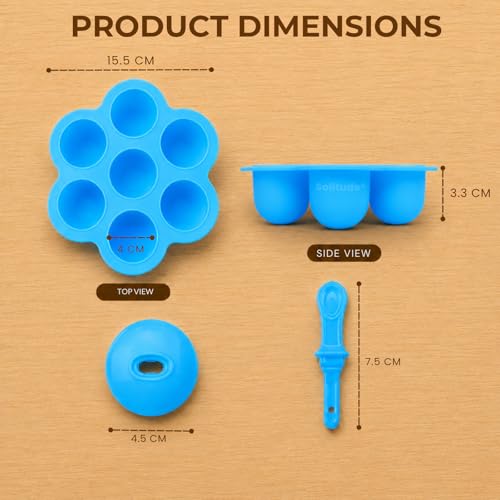 Image of Solitude 7 Cavities Silicone Popsicle Mould with Colourful Sticks | BPA Free Kulfi Maker DIY Frozen Dessert Ice Pop Mould for Kids and Adults
