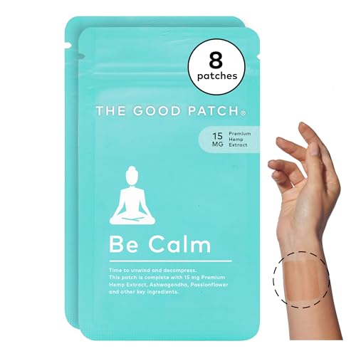 The Good Patch Be Calm Patch with Hemp Supports Relaxation Natural Patch with Hemp Extract Ashwagandha Root Passionflower Plant Powered Wearable Wellness Sustained Release (8 Total Patches)