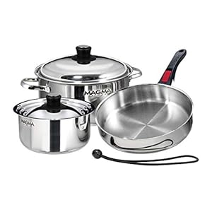 Magma 7 Piece Induction Cook-Top Gourmet Nesting Stainless Steel Cookware Set