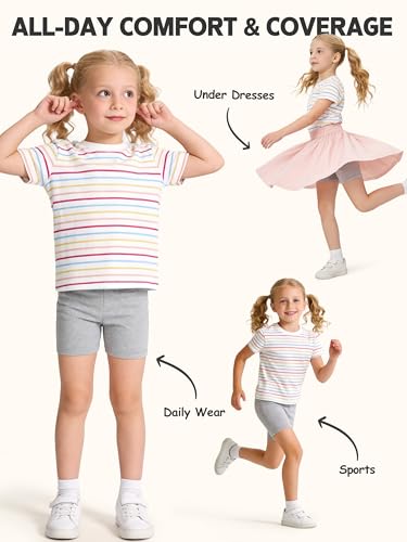 Save 14% on KIDDORY Girls Bike Shorts 6 Pack – Soft & Stretchy - Image 5