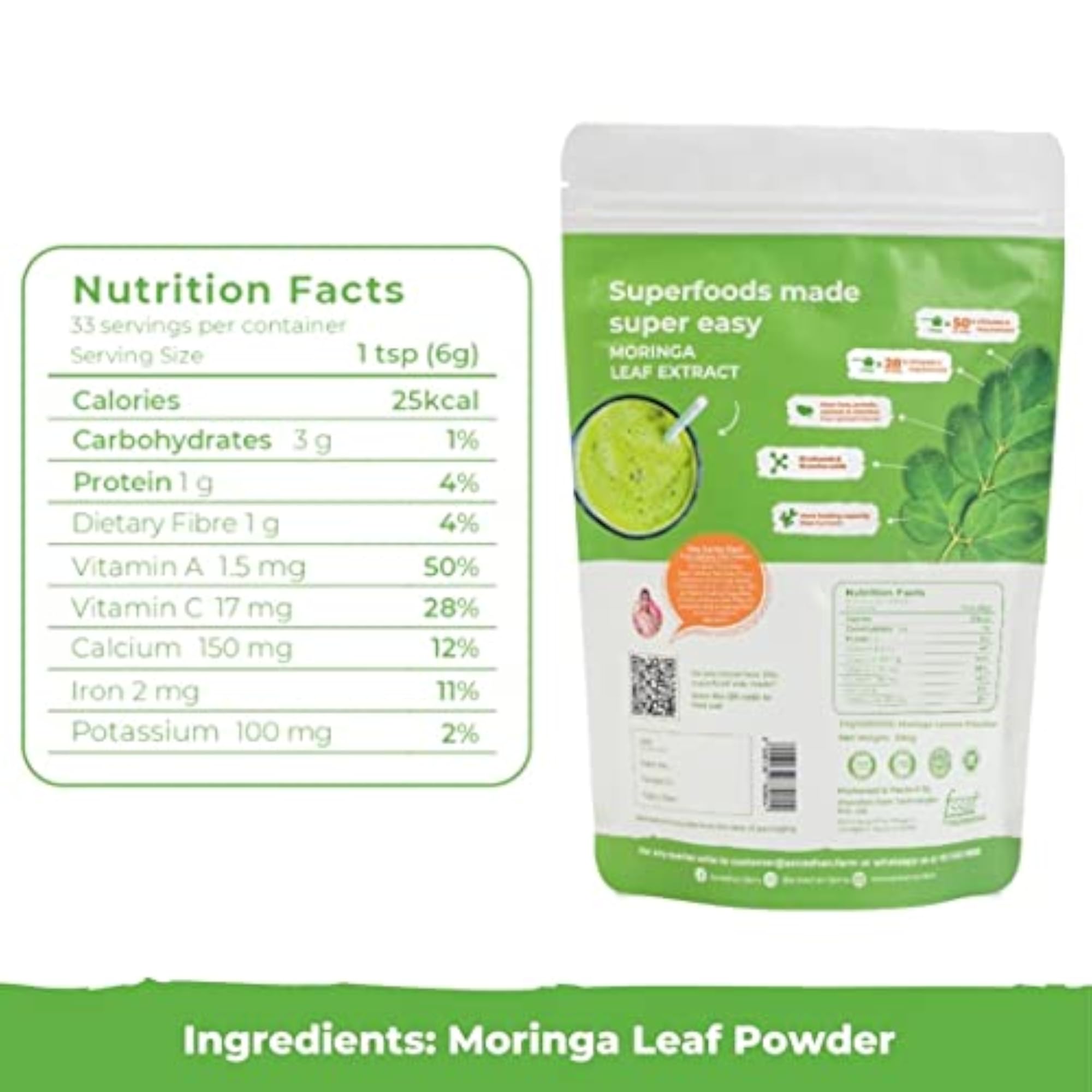 Anveshan Moringa Leaf Powder - 200 Grams Pack