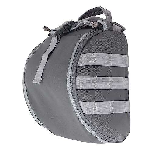 BORDSTRACT Outdoor Helmet Bag, Nylon Waterproof Motorcycle Bike Bicycle Helmet Storage Bag Zipper Pocket Padded InteriorLarge Capacity for Camping HikingTravel Fishing(Gray)2