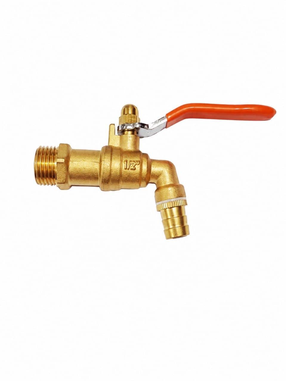 Brass Nozzle Bib Cock Water Tap for Garden Pipe & Washing Machine 1/2 Inch with Teflon Tape & Hose Clip-image-22