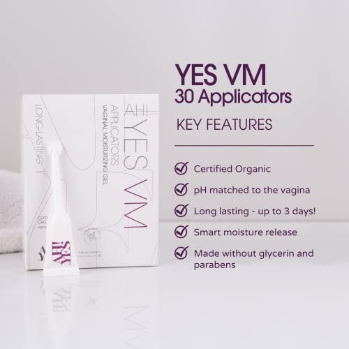 Ah! Yes® Vm Water Based Vaginal Moisturizer | Long Lasting & Fast Acting For Vaginal Dryness & Irritation | Ph Matched | Estrogen Free | Certified Organic & Natural (30 X 0.17 Fl Oz Applicators) #TOP5