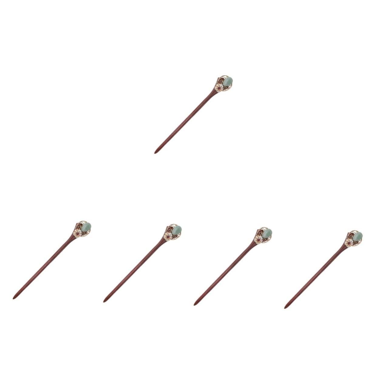 FRCOLOR 5pcs Hanfu Horquilla Hairstick Palillos de Pelo Retro Pelo Chino Hanfu Japonés Pelo Para Mujeres Horquilla Japonesa Sándalo Rojo Palillo Flor de Concha Mujer
