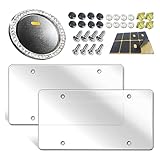 Aootf License Plate Covers- Clear Flat License Plate Protector, Unbreakable Transparent Protective Cover with Screws Caps, 2 Pack for Front Rear