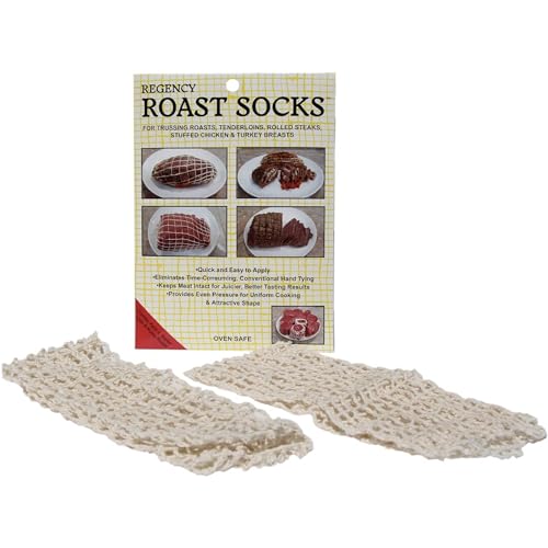 Regency Wraps Roast Socks Elasticized Twine Tube for Meat Pack of 10