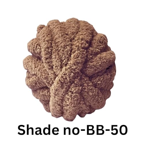 Image of VCR Dark Brown Yarn, 200 Grams Big Chunky Hank, 22 Meters Length, Suitable for Knitting Blankets and Pillows, 100% Polyester Yarn Ball for Crochet DIY, Soft Threads, Pack of 1