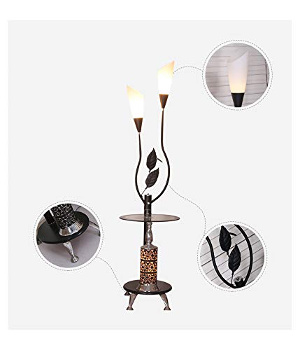 Lámpara de lectura moderna con mesa de centro integrada y luz cálida led negra 4