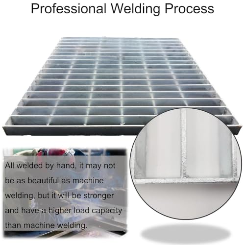 Image of Galvanized Steel Drain Grate, Driveway Channel Cover 24x24 in