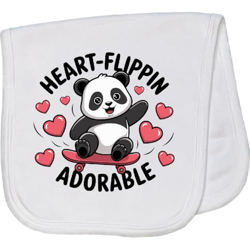inktastic Skateboarding Panda Girls Skater Baby Burp Cloth White 458ec