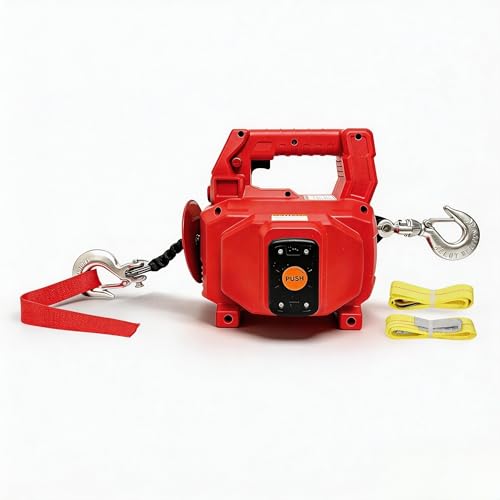 1000LB Battery-Powered Winch with 40FT Synthetic Rope Compatible with Milwaukee 18V Batteries (4.0Ah+) Portable Wireless Remote Control Winch for Lifting & Pulling(Without Battery)