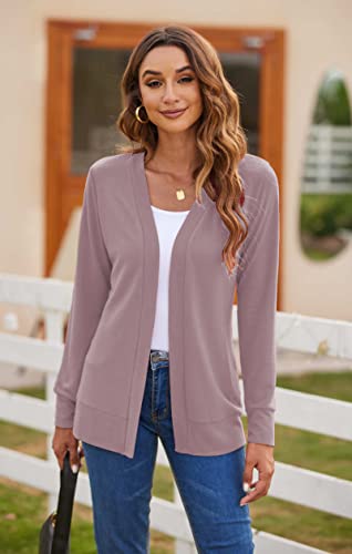 Image of Womens Casual Lightweight Long Sleeve Cardigan Flowy Soft Open Front Knit Cardigan Sweaters