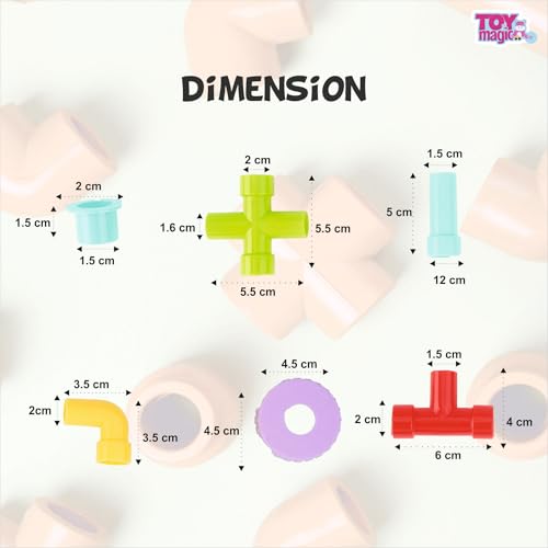 Image of ToyMagic Pipe Building Blocks - 310 Pcs, Creative Interlocking STEM Toys for Kids, Multicolor DIY Construction Set, Educational Puzzle Blocks, Enhances Fine Motor Skills, Ideal Gift for Ages 3+