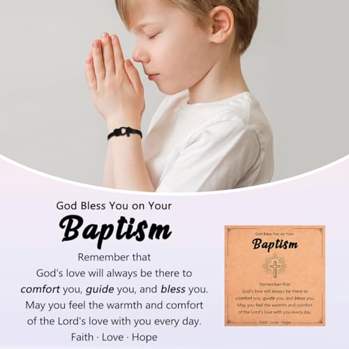 Leyung Baptism Gifts For Boys Catholic, Baptism Favors Decorations Baptive Bracelet For Boys Men thumb #5