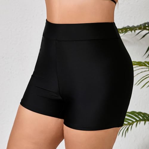 Halcurt Women's Plus Size High Waisted Board Shorts Tankini Swim Bottoms Modest Beach Swimsuit Boy Shorts4