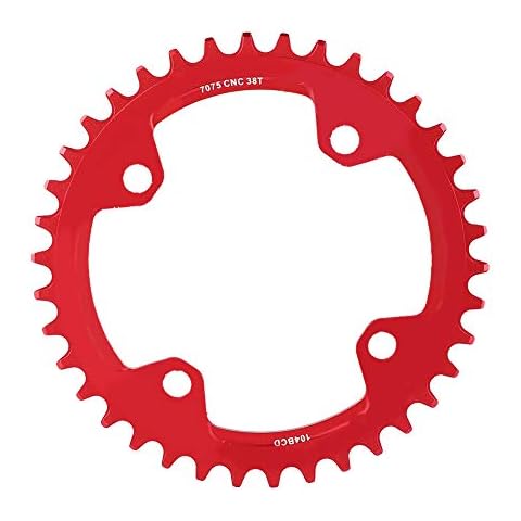 SolUptanisu Fahrradkettenblätter,Fahrradkettenring 32/34/36/38 Zähne Bcd Fahrrad Kettenblatt 104Mm Crank Länge Chainring Aluminium Mountainbike Singlespeed Kettenblatt Cover