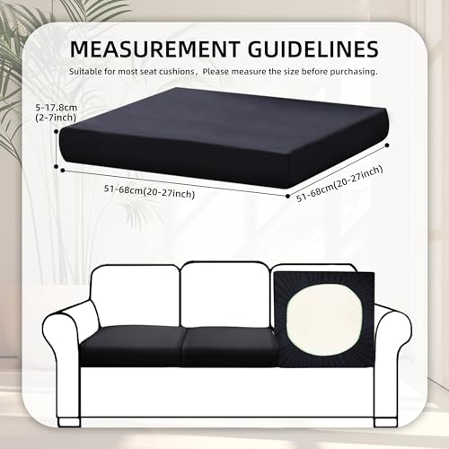 Image of 8Pcs Stretch Patio Cushion Covers,Outdoor Couch Covers Replacement,Outdoor Couch & Sofa Slipcovers,for Patio Furniture Cushion Covers,Washable Reusable Furniture Protector (Black, Cover Only)