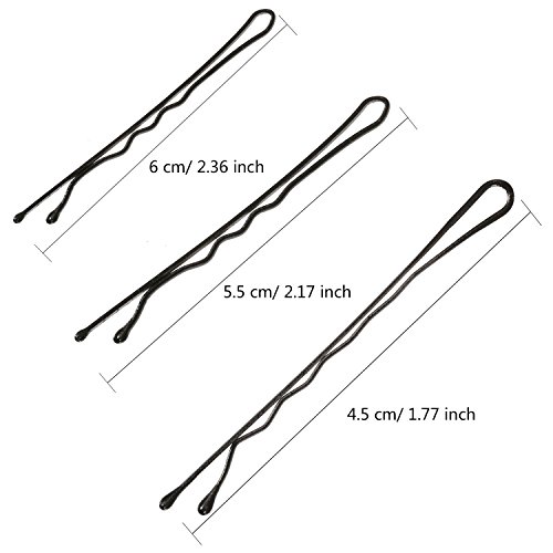 240 pezzi nero forcine, 3 dimensioni Bob pins