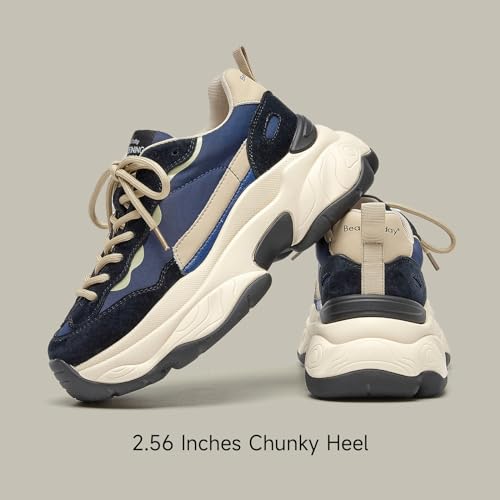 BEAU TODAY Womens Chunky Sneakers, Chunky Shoes for Women, Lace up Comfortable Fashion Dad Sneaker4