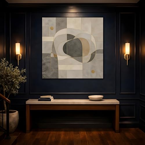 Toile abstraite géométrique 30x30 cm pour salon moderne - 4