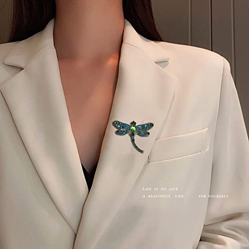 Image of Dragonfly Brooches Pretty Insect Rhinestone Crystal Brooch Pin Cubic Zirconia Lapel Pins Elegant Dress Accessories Jewelry Boutonniere Corsage for Hat Bag Suit Tie Wedding Birthday Valentine's Day Gifts Cocktail Party Art Deco for Women Girl Men