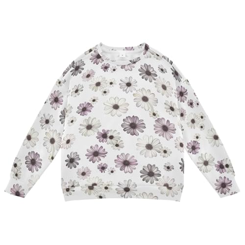JUNZAN Vintage Osteospermum White Little Girls Pullover Hoodie Long Sleeve Outerwear for Kids Sports 4T