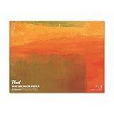 Fluid Watercolor Paper Block, 9 x 12 inches, 15 Sheets, 140 lb (300 GSM) Cold Press Artist Paper Pad for Painting and Wet Media
