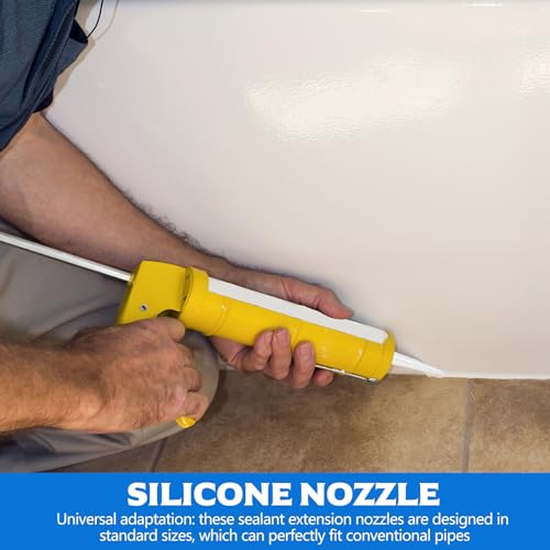 68 PcsSilicone Tube Nozzless, Silicone Nozzles for Silicone Sealant Nozzles Caulking Tips, Replacement Caulk Caulking Nozzle for Cartridge Gun Sealing Sealant Tool(White) - Image 6