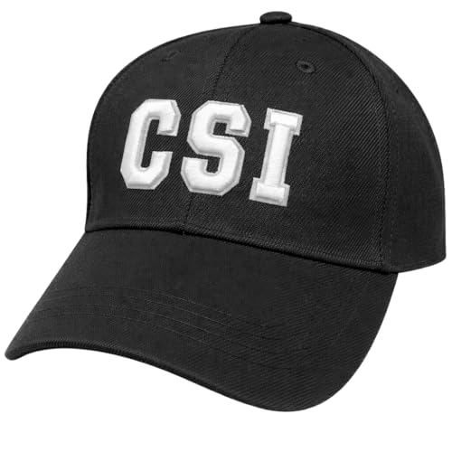 CSI Law Enforcement Embroidered Baseball Cap, Adjustable, One Size Fits Most, for Casual Wear, Events, Halloween Costumes (1) Black