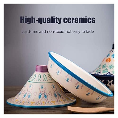 Hand Painted Tajine Cooking Pot With Lid Ceramic Tagine Pot Cooking Pot For Cooking And Stew Casserole Slow Cooker 22.5.30 #TOP3