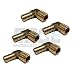 EDGE INDUSTRIAL 3/8" Hose ID to 1/4" Male NPT MNPT 90 Degree Brass Elbow Fitting Fuel / AIR / Water / Oil / Gas / WOG (Qty 05)