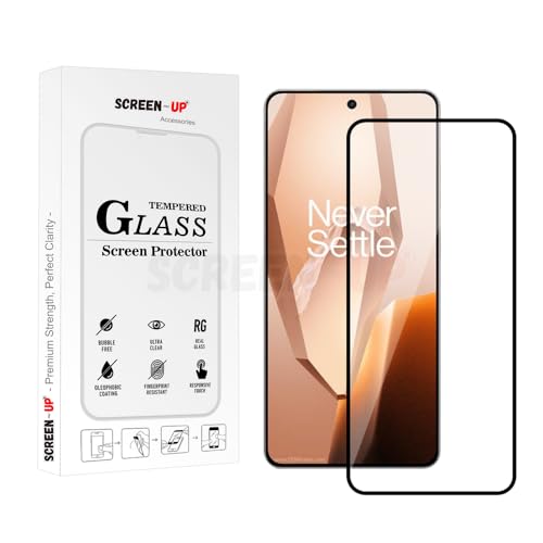 Image of ScreenUp Tempered Glass For Oneplus 13R - Ultra Clear, 9H Scratch Resistant, Full Coverage, Easy Install Screen Protector