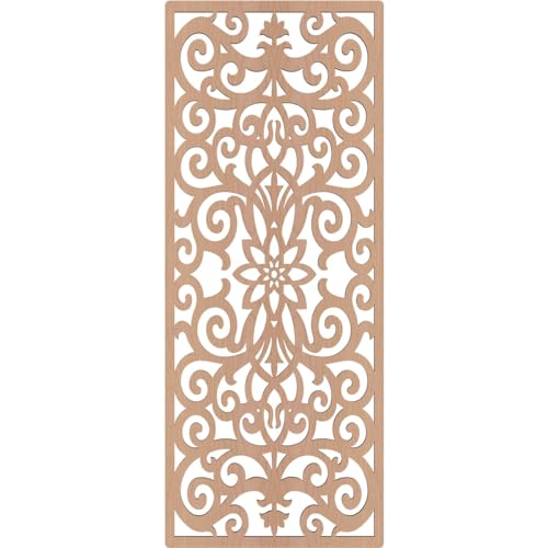 Image of Buel Decorative Pierced Fretwork Wood Wall Panels, 11 3 /8 inchW x 29 3 /8 inchH x 1 /4 inchT, Alder
