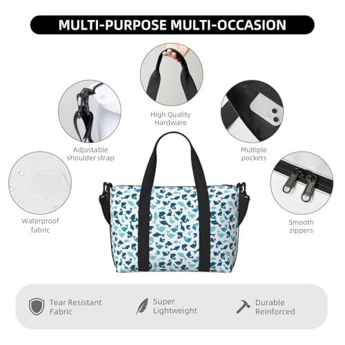 Carry On Duffle Bags Overnight Weekender Bags for Women, Minimalist Cartoon Cute Dolphin Personal Item Travel Bag, Travel Essentials Sport Gym Bag for Men Women3