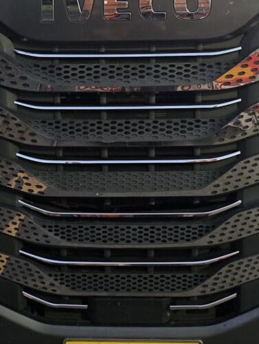 Deflector de parrilla frontal para Iveco S-Way, cromado, corte láser, de acero inoxidable