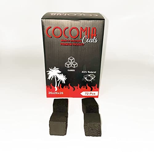 COCOMIA 100% natürliche 1,25 kg Kokosnuss Holzkohle für Shisha Hookah - 72 Kokosnuss Kohle Briketts für Wasserpfeife… – Bild 5