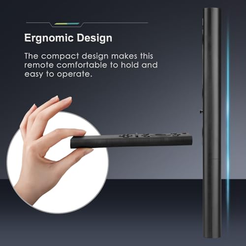 EWO'S Universal Remote Control Compatible For All Samsung Tv Led Qled Uhd Suhd Hdr Lcd Frame Curved Solar Hdtv 4K 8K 3D Smart Tvs, With Buttons For Netflix, Prime Video, Www, Black