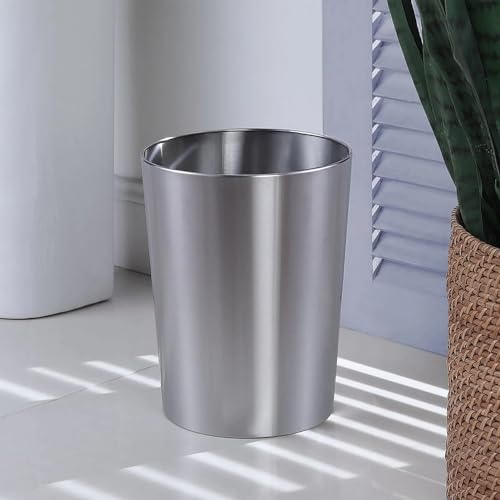 Caneca de basura metálica de níquel cepillado 2.2 gal miniatura 5