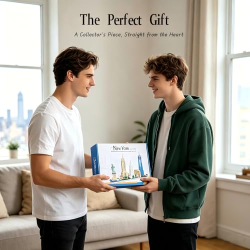 Image of New York City Skyline Micro Blocks Set for Adults, 3452 Pcs Mini Iconic NYC Architecture Building Block Sets, Gift for Teen 14+ Home Office Decor