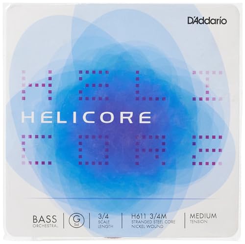 D’Addario H611-3/4M Helicore Kontrabass Einzelsaite ’G’ Nickel umsponnen 3/4 Medium