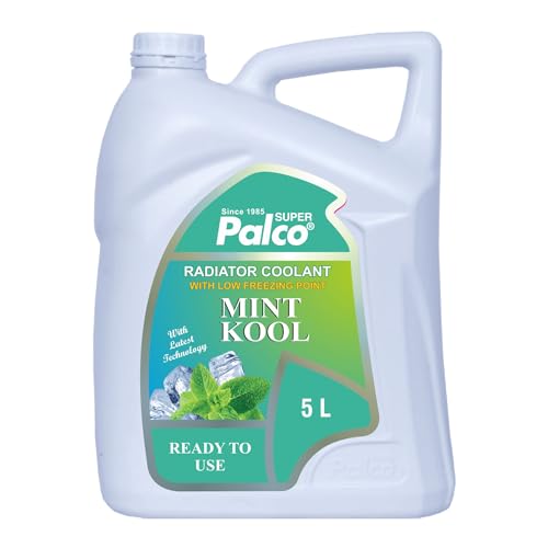 Image of PALCO MINT KOOL Radiator Coolant Ready to Use for Petrol Diesel Engines Cars, Jeep, Commercial Water as a Cooling Medium Vehicles| Ethylene Glycol Based Coolant| Nitrite Amine free 5Litre (Pack 1)