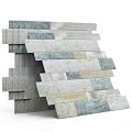 MOFIT Backsplash Tile for Kitchen Peel and Stick Stone Matte Finish,Bathroom Tiles Stickers 3D Wall Panel Linear Mosaic Marble Backsplash Waterproof(10sheets,Blue Green Gray)